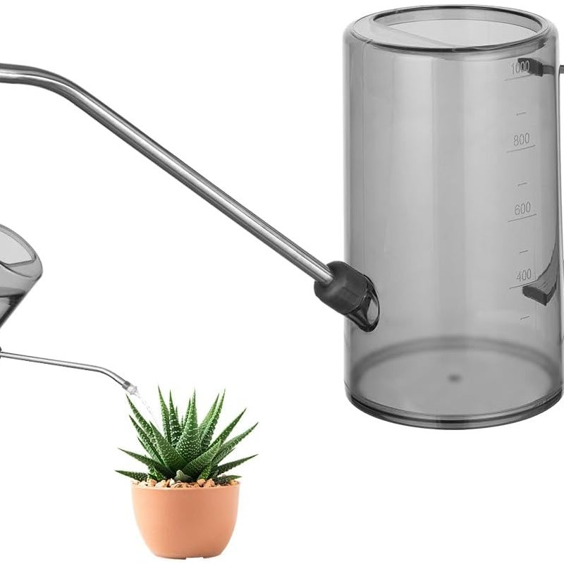 Konewka plastikowa z długim dzióbkiem o pojemności 35 uncji/1 l – miniaturowa konewka ogrodowa do roślin domowych i ogrodowych, sukulentów i kwiatów (