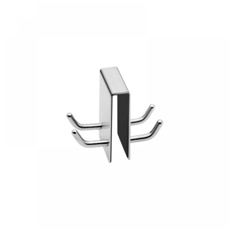 Zestaw 2 stalowych haczyków prysznicowych i klipsów na ręczniki, haczyki na ręczniki bez wiercenia do łazienki