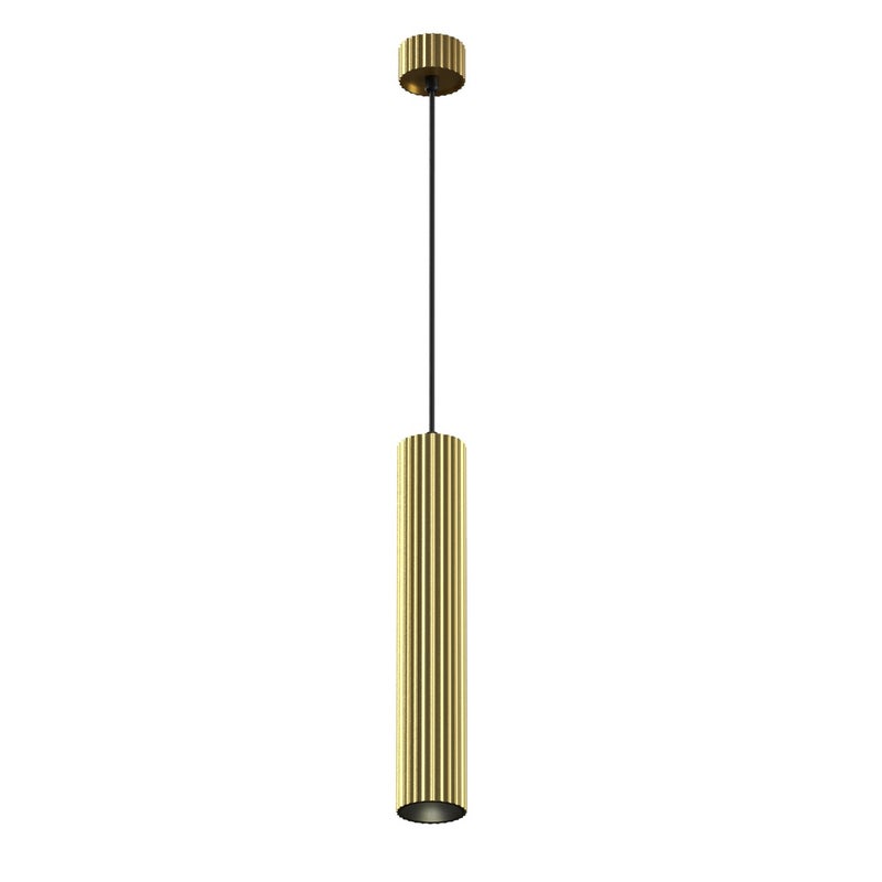 Lampa wisząca karbowana tuba CALIPSO mosiężna 1xGU10x10W aluminium wym:143x5,6x5,6cm IP20 Maytoni