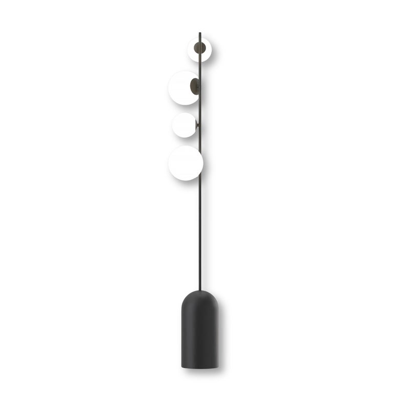 Lampa stojąca nowoczesna ETNO czarno-biała 4xG9x8W metal wym:140x15x15cm IP20 Emibig