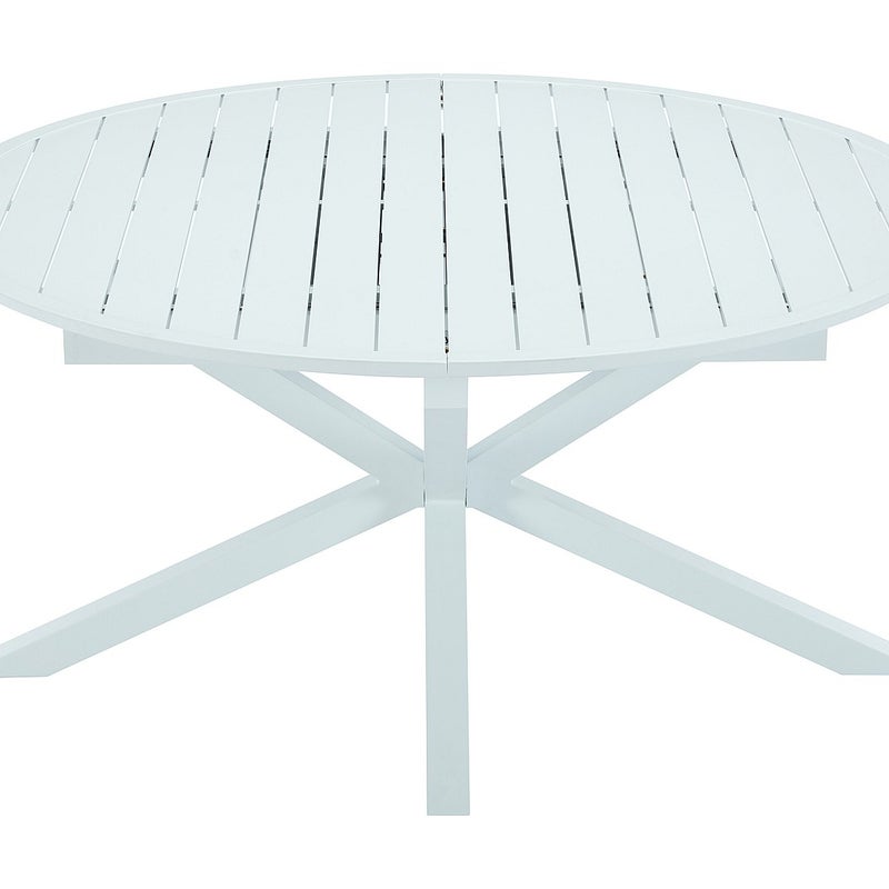 Stół ogrodowy okrągły rozkładany z aluminium dł. 150/200 cm - Biały - YOHA marki MYLIA