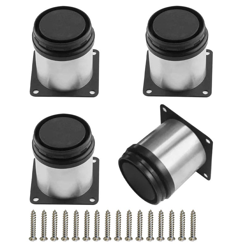 Zestaw 4 regulowanych nóg meblowych - 50 mm ze stali nierdzewnej, regulowane nogi stołowe - 0-15 mm regulowane do sofy, szafki, mebli