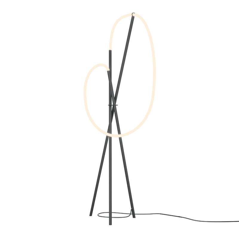 Lampa stojąca LED CROCHET 36W 3000KK 2500lm aluminium czarno-biała wym:162x45x45cm trójnóg z wężem świetlnym Maytoni