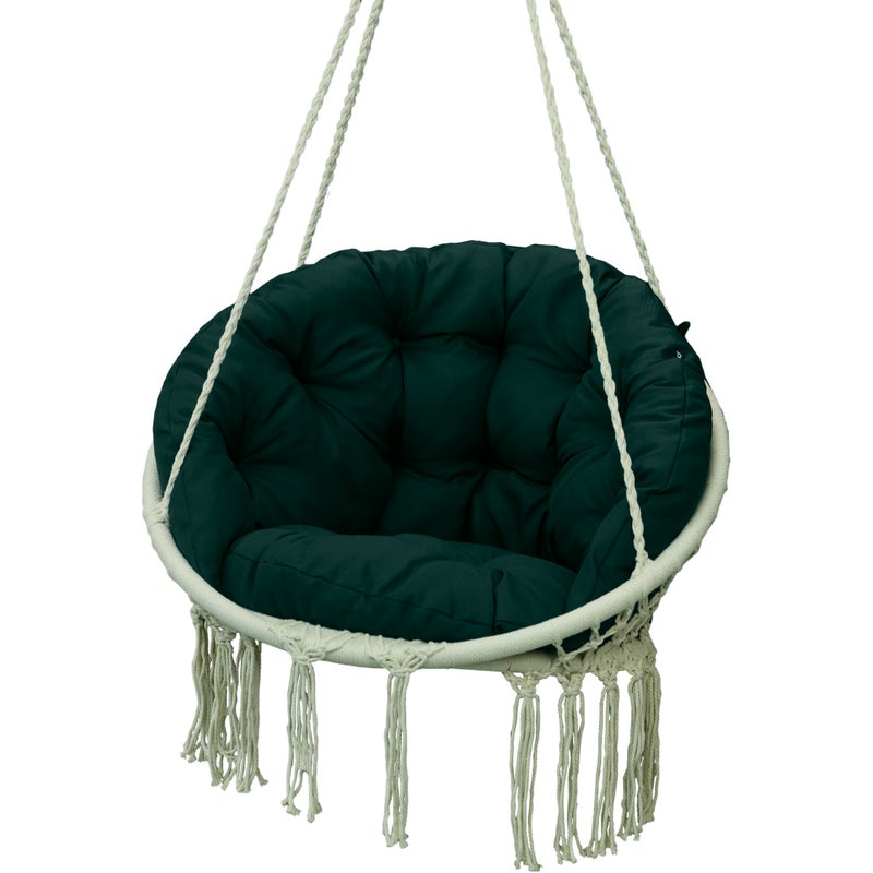 Poduszka na fotel wiszący kosz bujany kokon bocianie gniazdo AMPO ciemny zielony 1 szt.