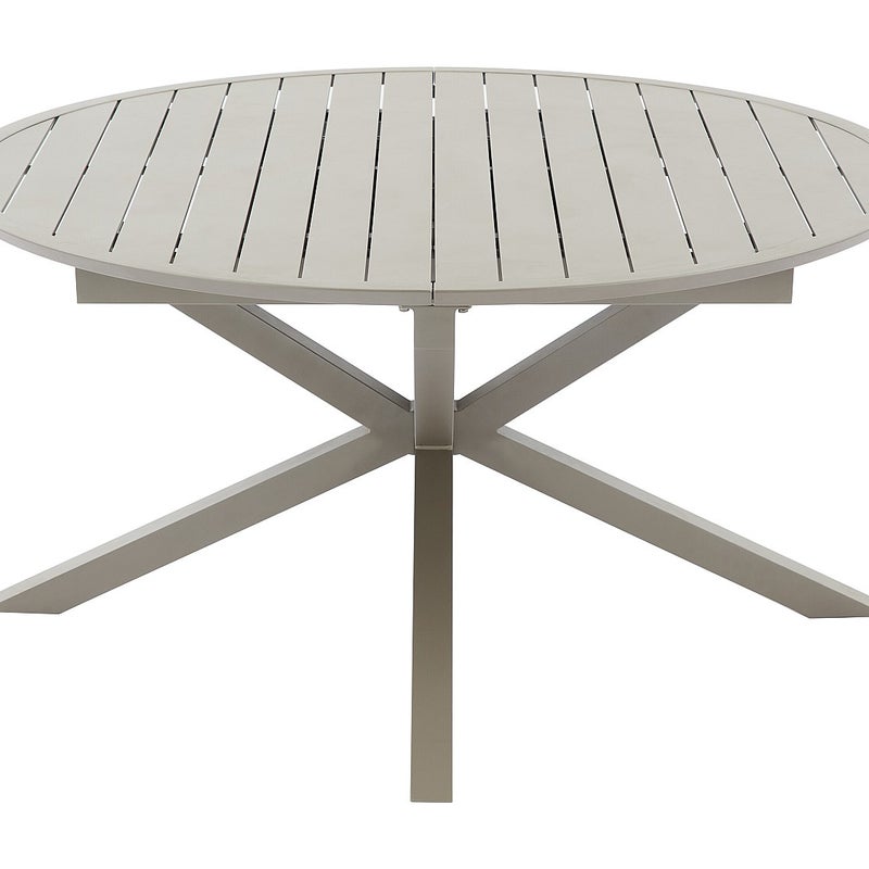 Stół ogrodowy z aluminium, okrągły, rozkładany dł. 150/200 cm - Taupe - YOHA od MYLIA