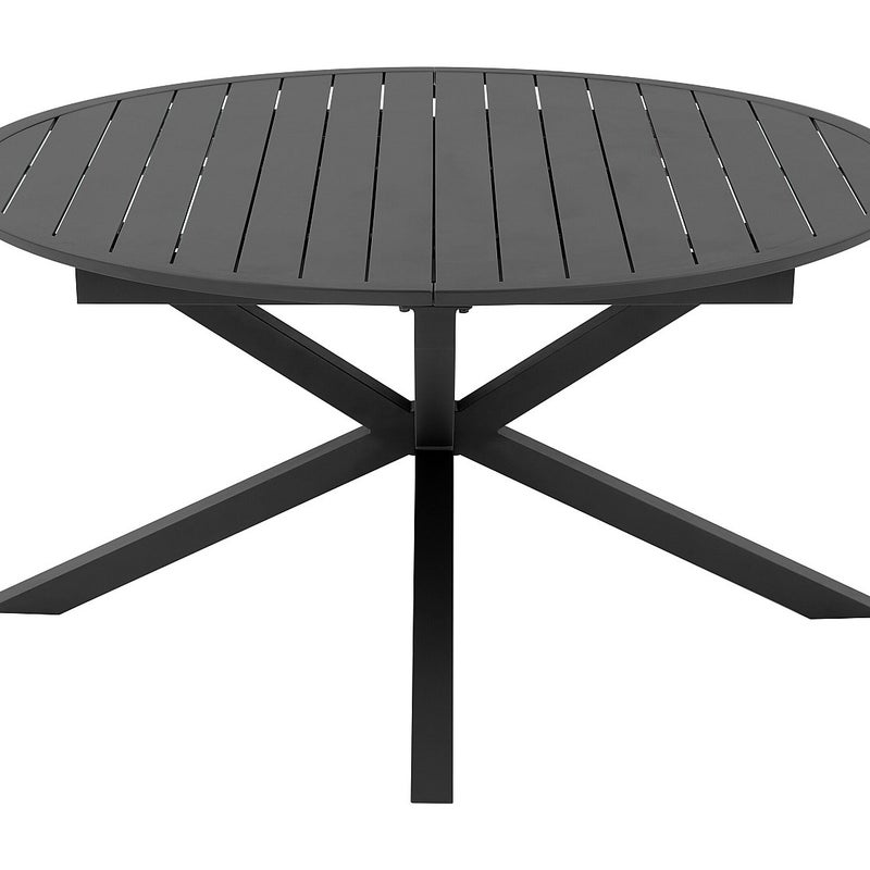 Stół ogrodowy z aluminium, okrągły, rozkładany dł. 150/200 cm - Antracytowy - YOHA od MYLIA