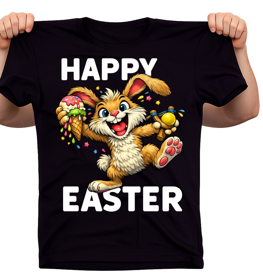 Koszulka na Wielkanoc z wesołym zajączkiem - happy2