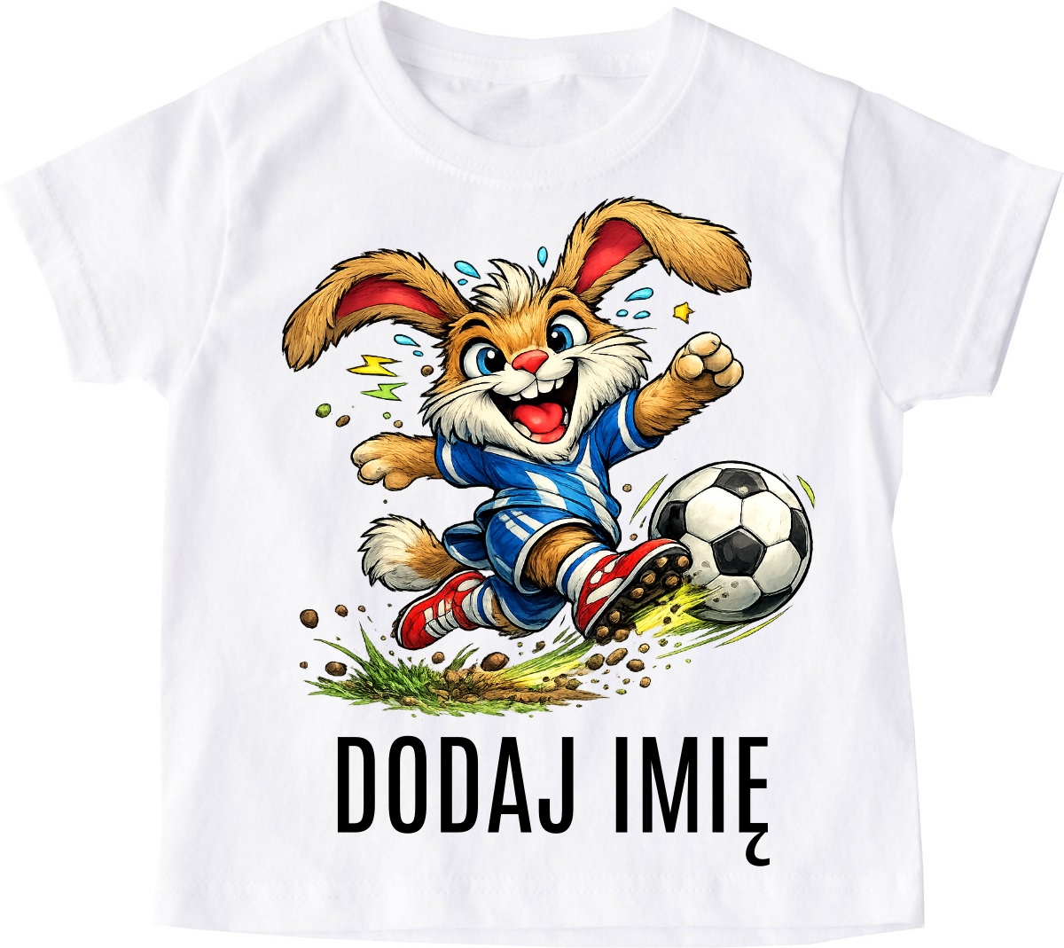 Personalizowana Koszulka z zajączkiem na Wielkanoc dla chłopaka grającego w piłkę - bunny11