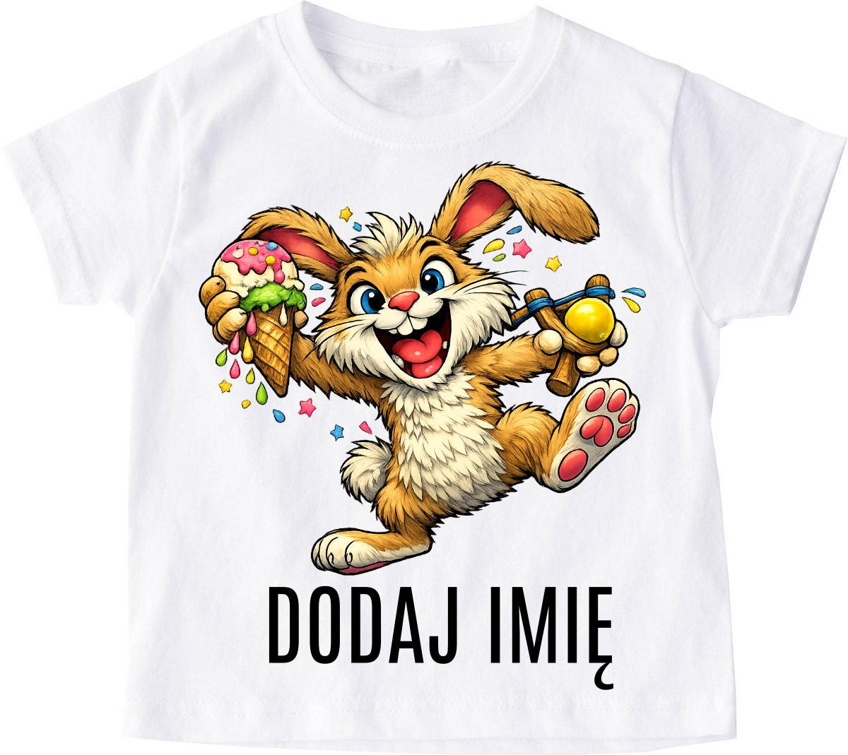 Koszulka ze śmiesznym zajączkiem na Wielkanoc i imieniem - BUNNY13