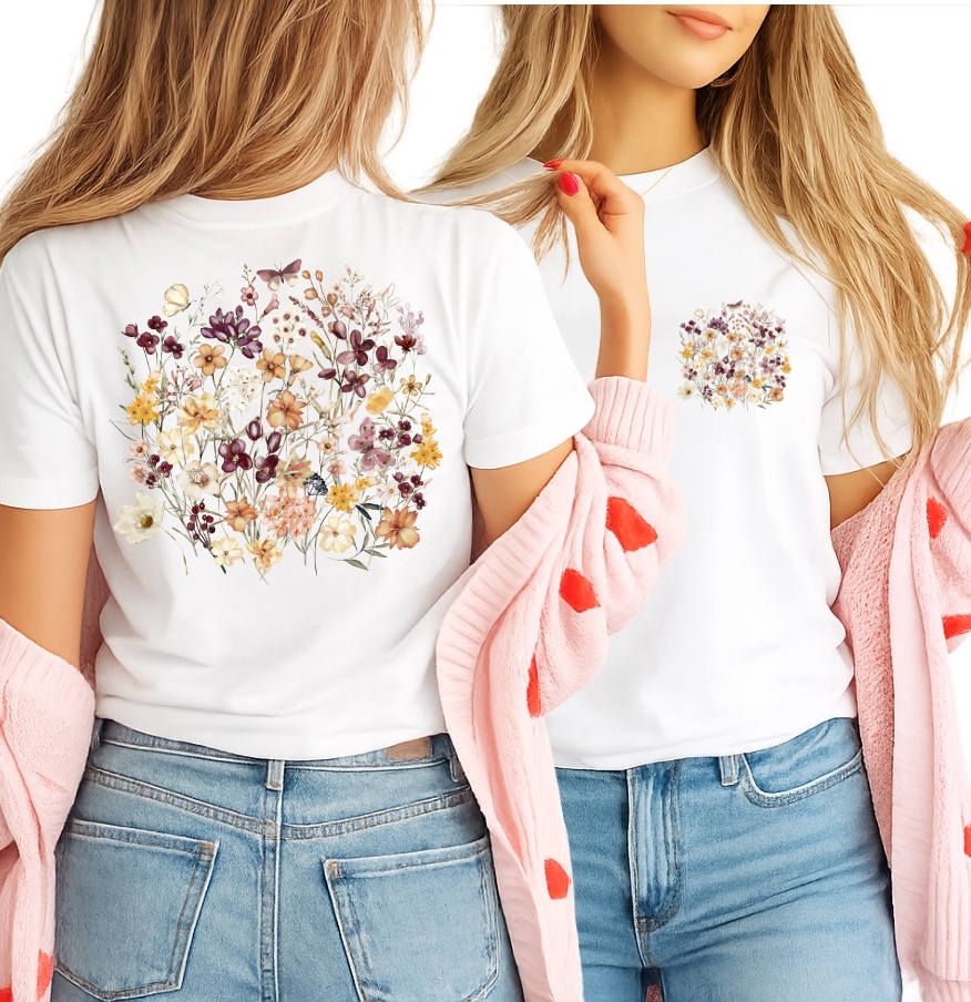 Damska koszulka w kwiaty - kwiaty104