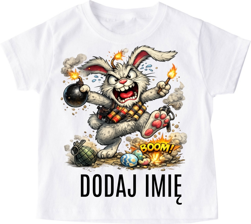 Koszulka na Wielkanoc dla chłopczyka z imieniem - WZÓR KRÓLIK48