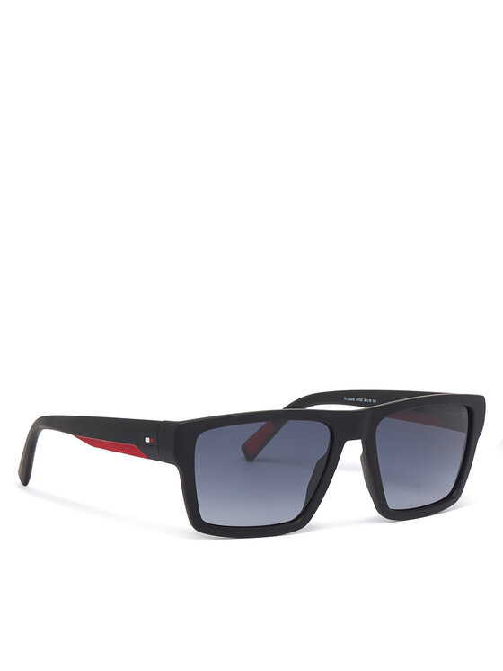 Tommy Hilfiger TH 2324/S CZARNE CZERWONE/ CIEMNOSZARE CIENIONE 56/18/145 Okulary męskie Okulary przeciwsłoneczne