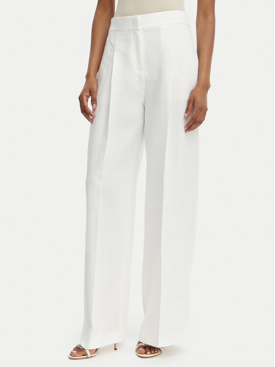 BOSS Spodnie materiałowe Tiana 50557443 Biały Relaxed Fit