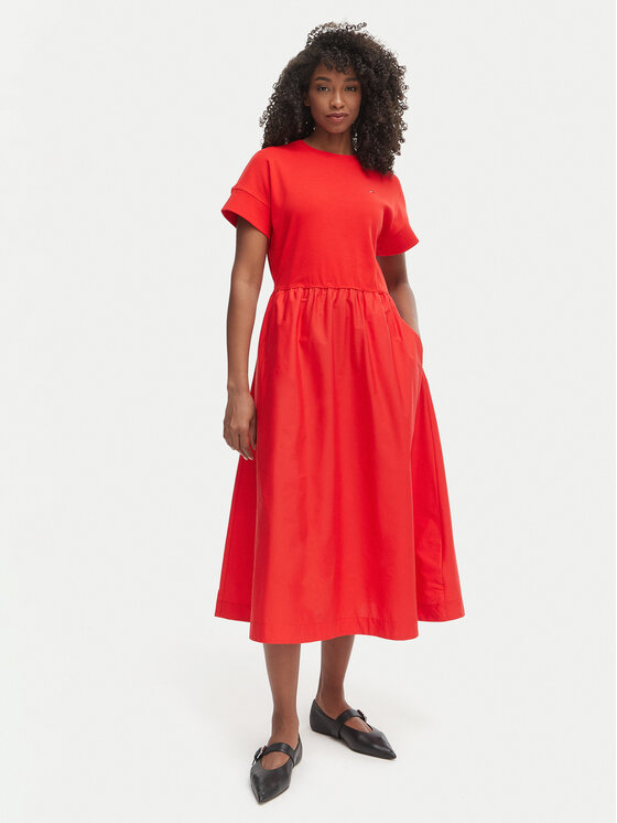 Tommy Hilfiger Sukienka codzienna WW0WW51148 Pomarańczowy Regular Fit