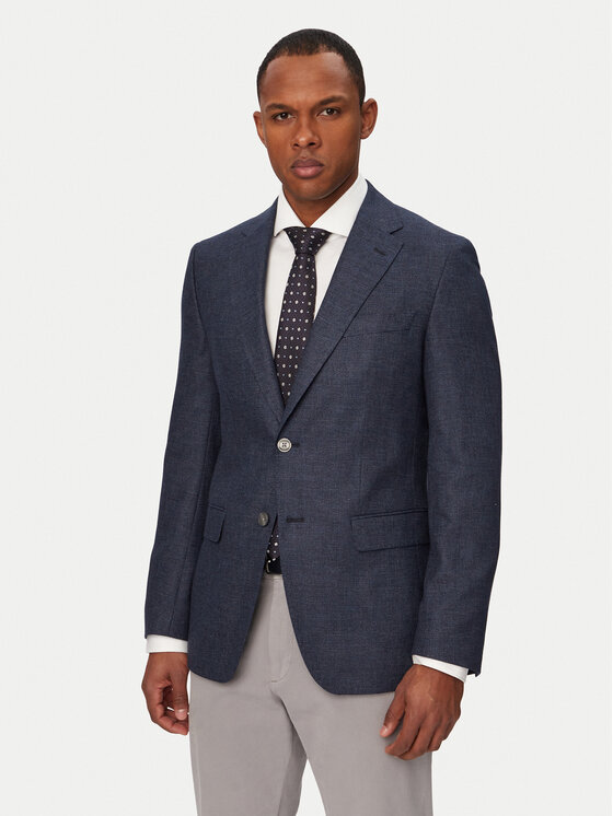 BOSS Marynarka Hutson 50561859 Granatowy Regular Fit