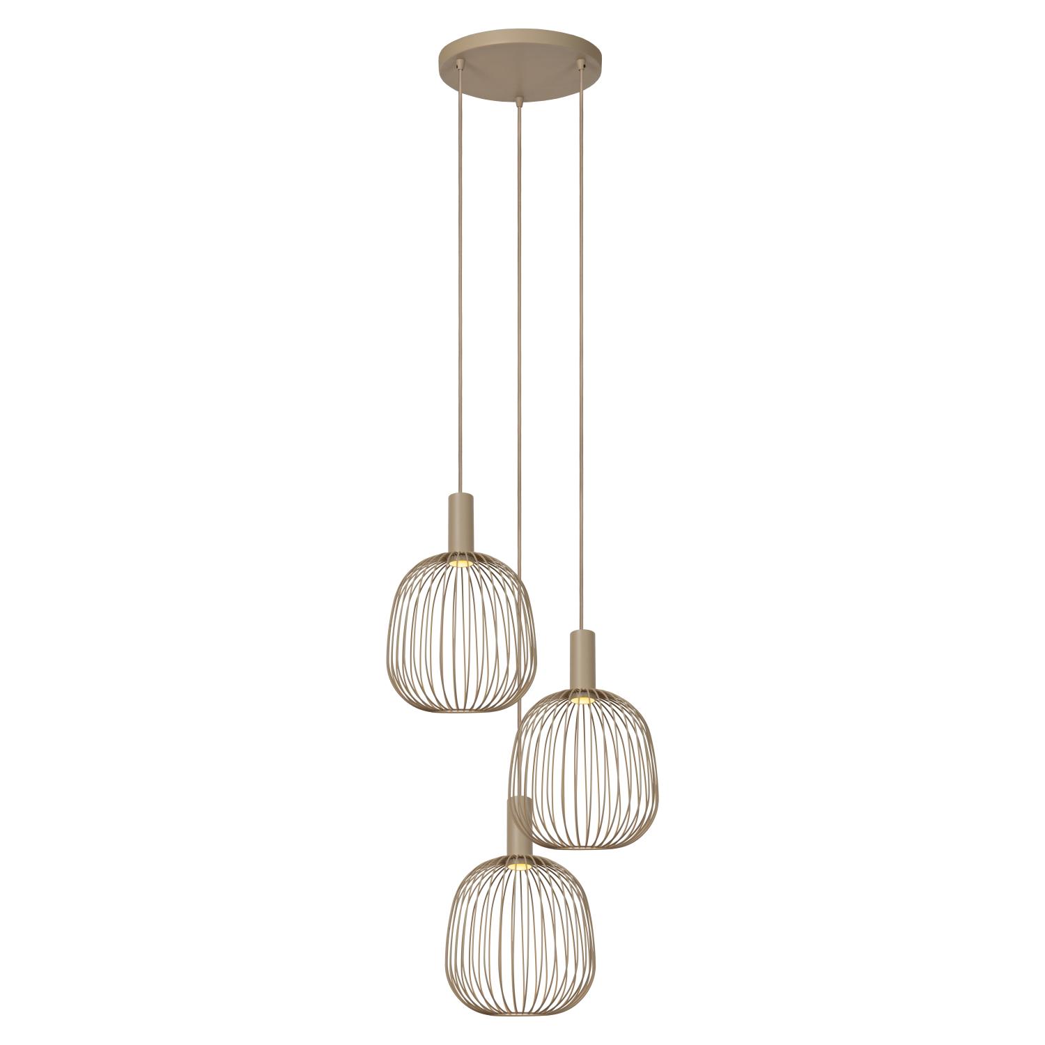 ESTEREL lampa wisząca druciana kaskada beżowa taupe 3xGU10 MR11 LUCIDE 21446/13/41