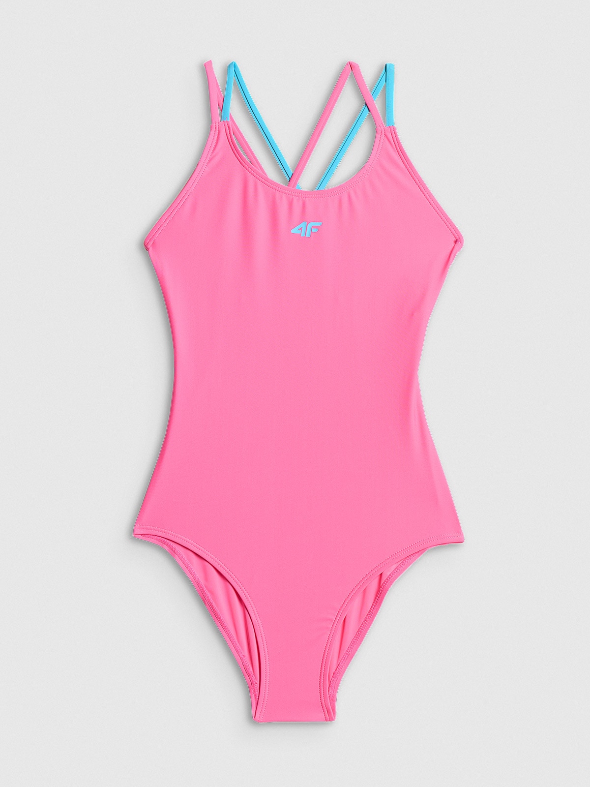 4F Kostium kąpielowy jednoczęściowy dziewczęcy - różowy 158/164 (12-14 lat)