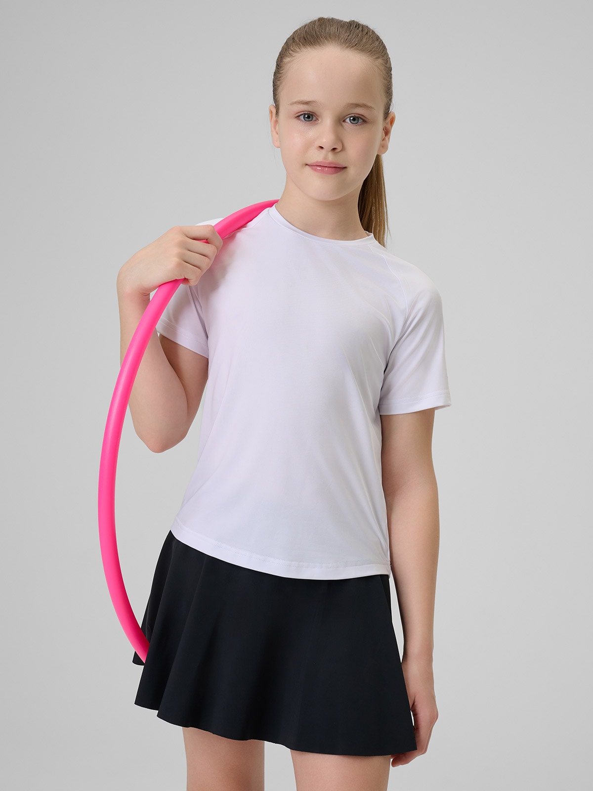 4F Koszulka sportowa szybkoschnąca dziewczęca - biała 158/164 (12-14 lat)