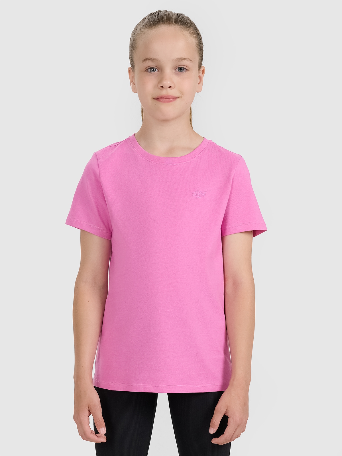 4F T-shirt oversize gładki dziewczęcy - różowy 164 (13-14 lat)