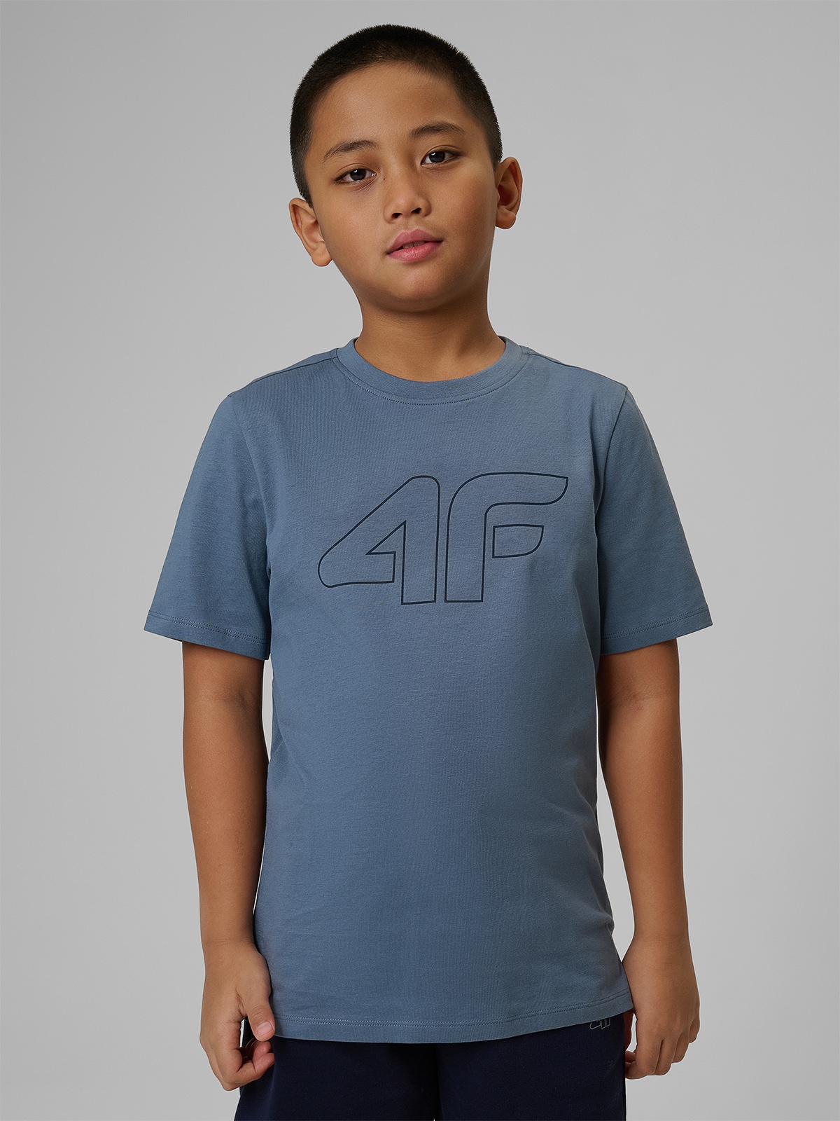 4F T-shirt regular z nadrukiem chłopięcy - granatowy 164 (13-14 lat)