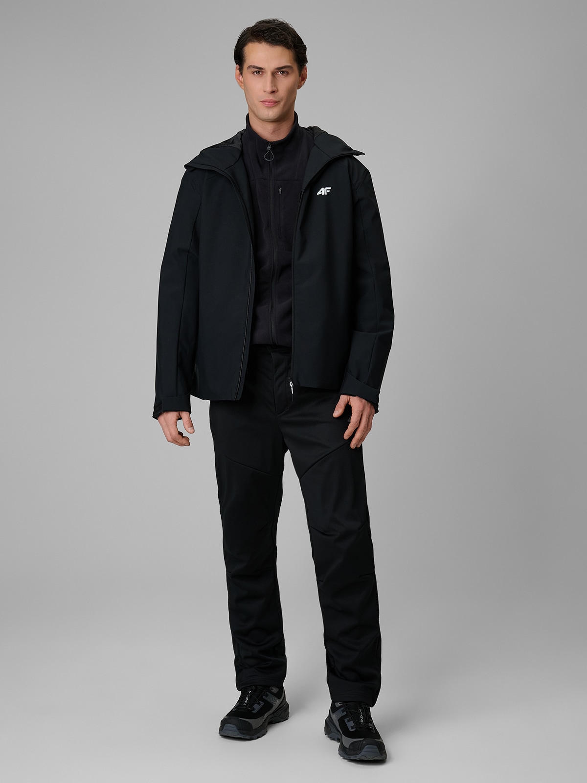 4F Spodnie softshellowe membrana 5000 męskie - czarne XXL