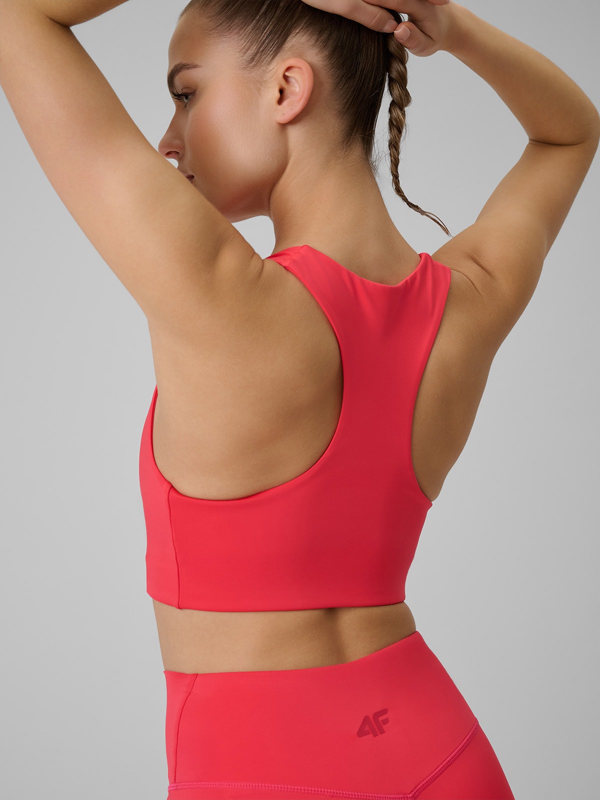 4F Biustonosz treningowy z niskim wsparciem damski - czerwony XS