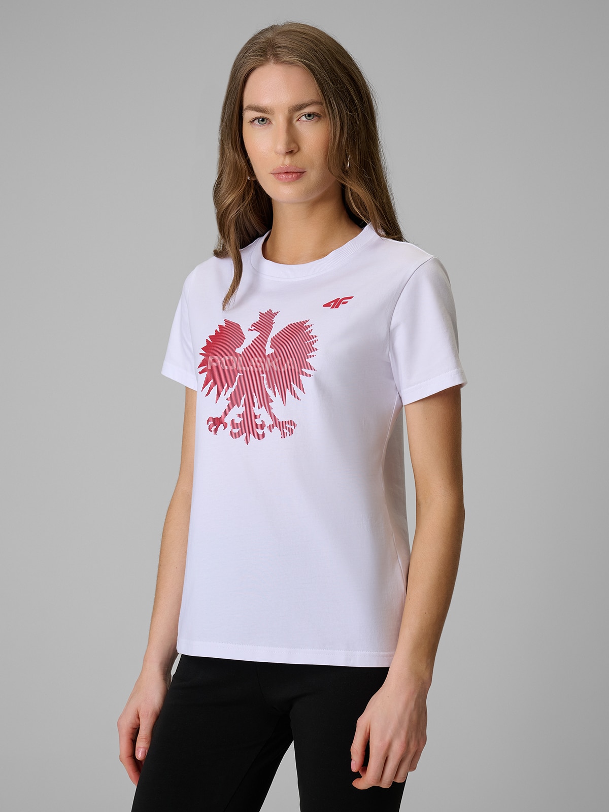 4F Koszulka kibica damska - biała XXL
