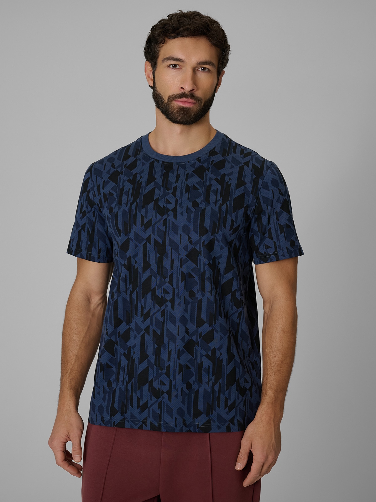 4F T-shirt regular z nadrukiem męski - granatowy XXL