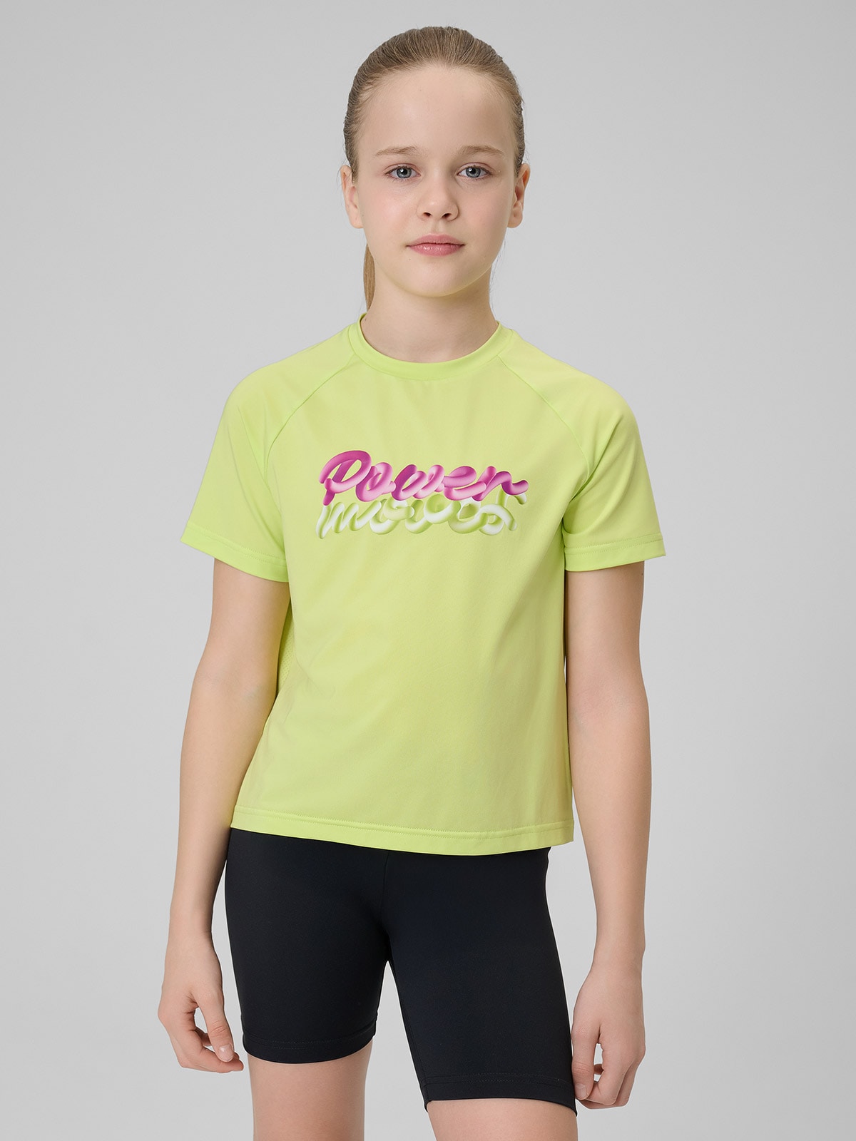 4F Koszulka sportowa szybkoschnąca dziewczęca - zielona 146/152 (10-12 lat)