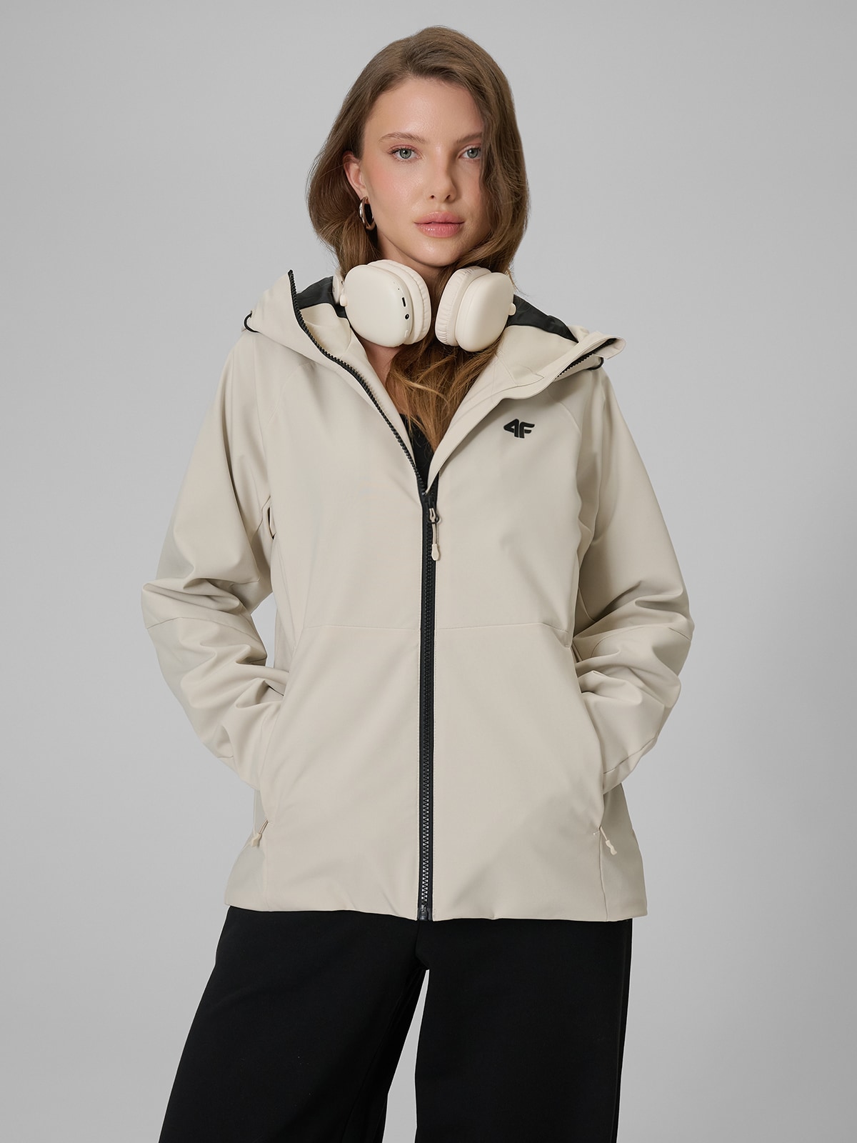 4F Kurtka przejściowa membrana 5000 damska - beżowa XXL