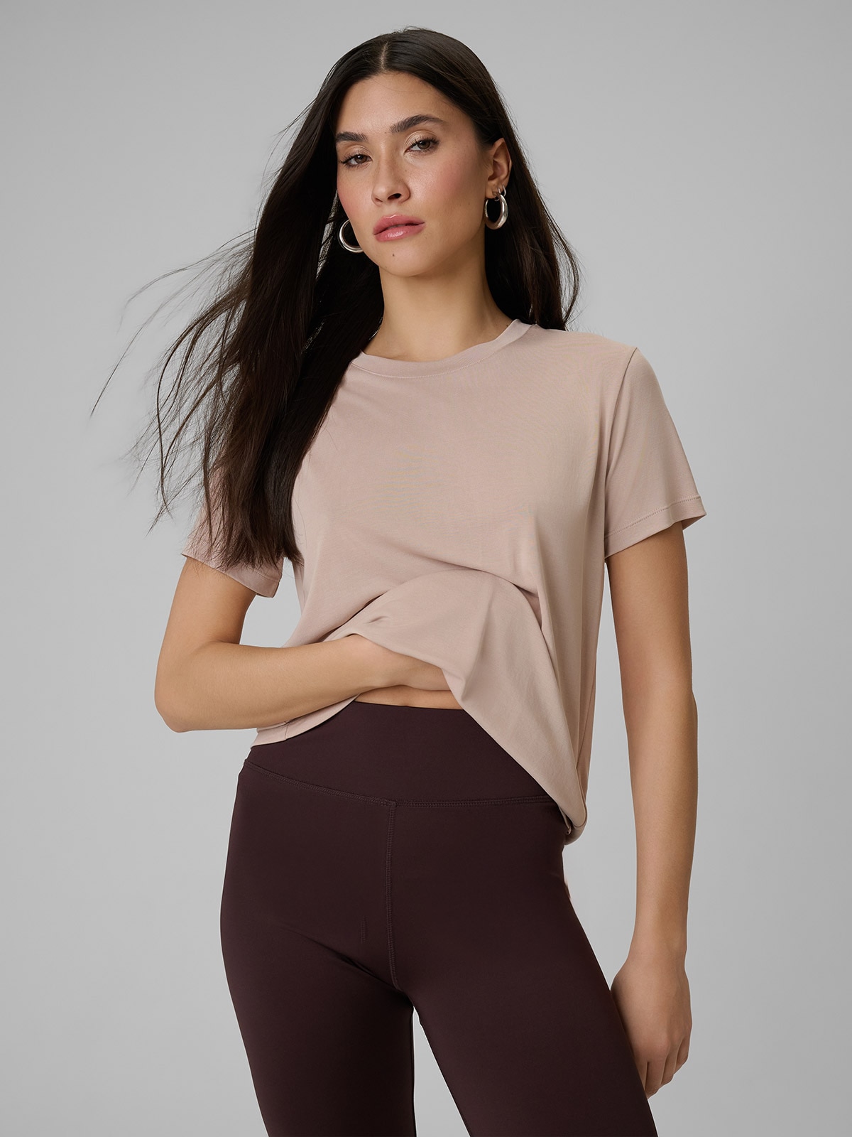 4F T-shirt regular gładki damski - beżowy XXL