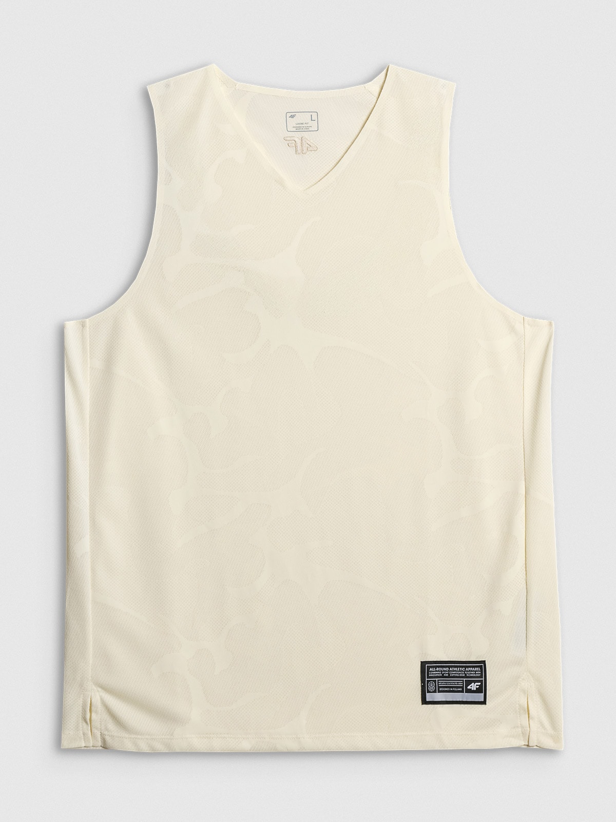 4F Koszulka do koszykówki loose szybkoschnąca uniseks - biała XL