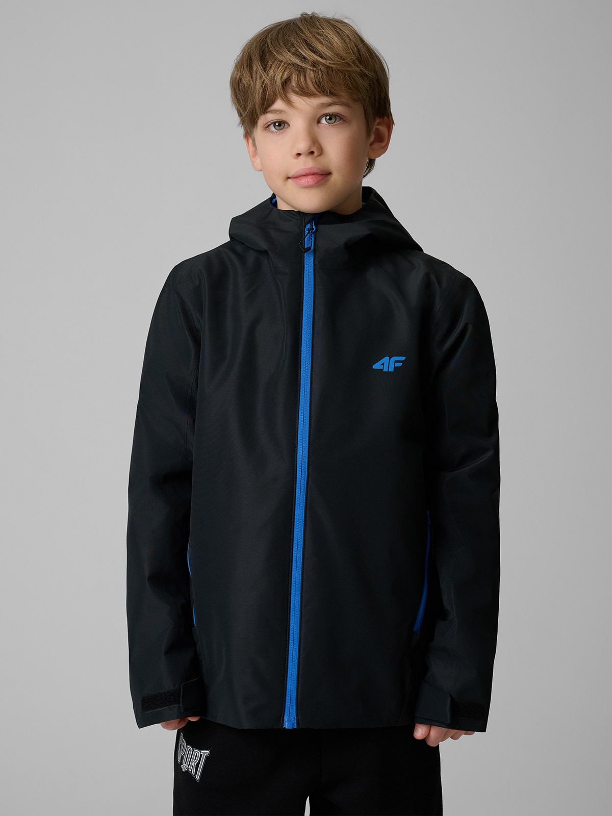 4F Kurtka membrana 5000 chłopięca - czarna 164 (13-14 lat)
