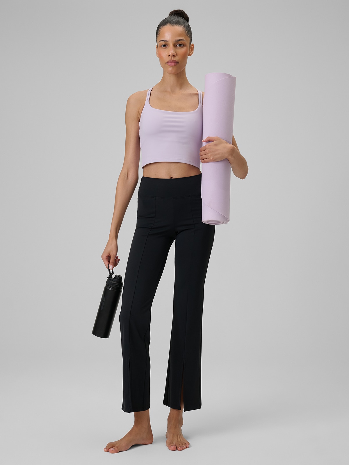 4F Legginsy do jogi z rozszerzanymi nogawkami damskie - czarne XS