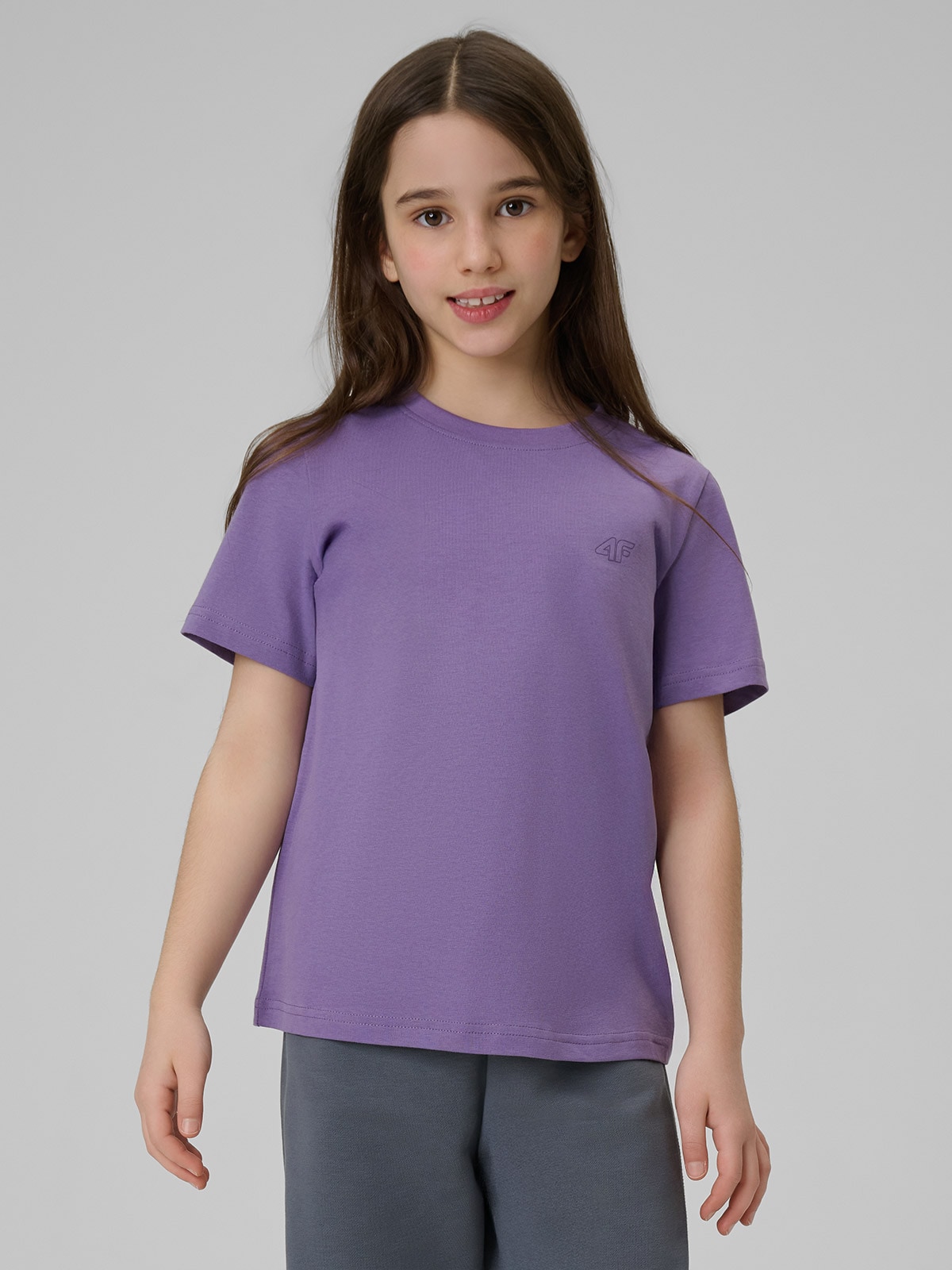 4F T-shirt regular gładki dziewczęcy (2-pack) - multikolor 158/164 (12-14 lat)