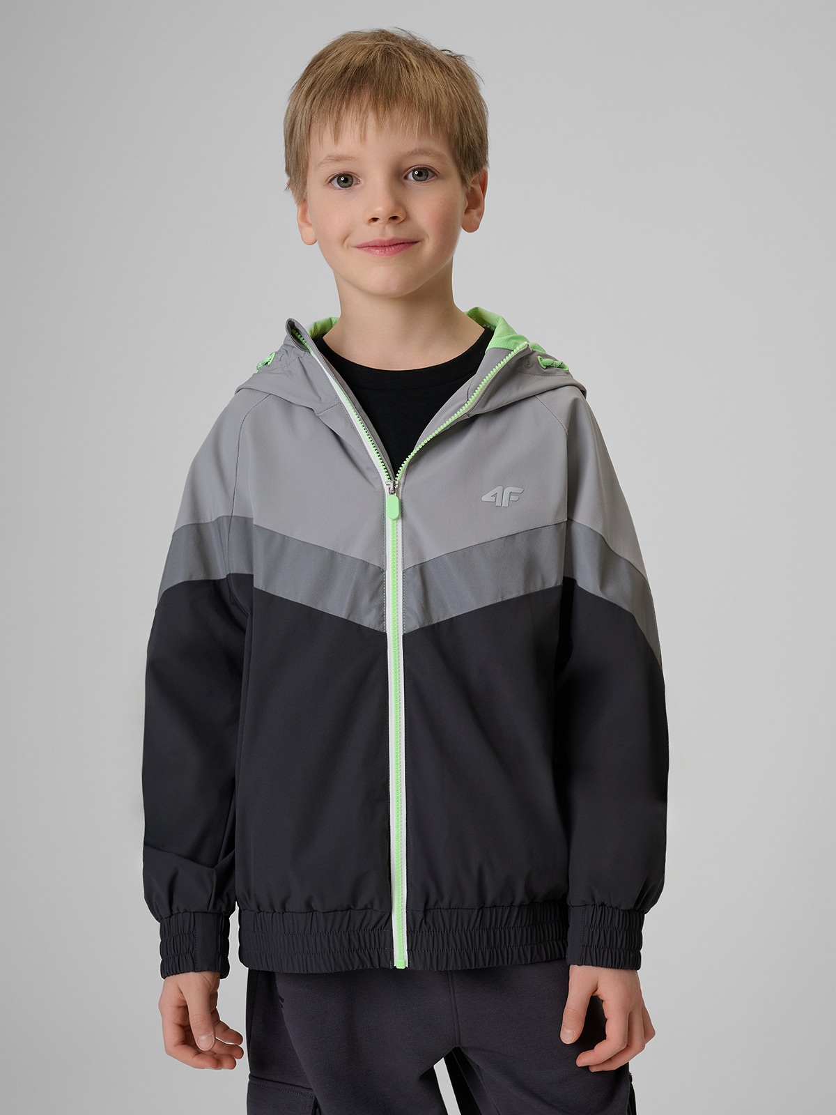 4F Kurtka przejściowa chłopięca - szara 164 (13-14 lat)