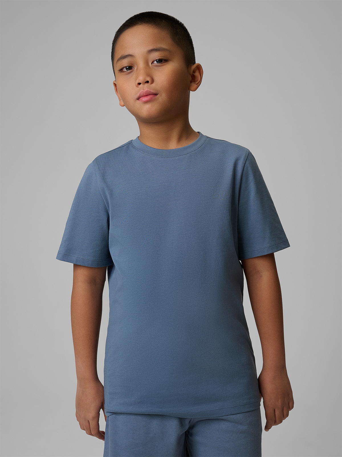 4F T-shirt regular gładki chłopięcy - granatowy 164 (13-14 lat)