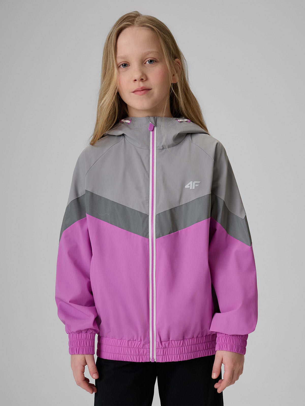 4F Kurtka przejściowa dziewczęca - różowa 164 (13-14 lat)