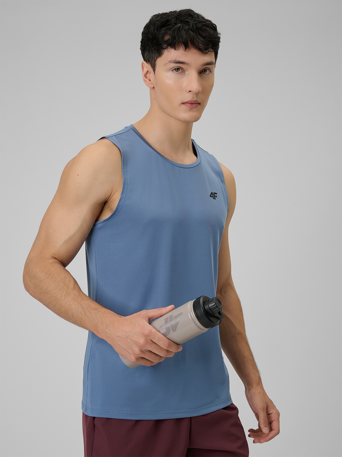 4F Koszulka treningowa regular szybkoschnąca męska - granatowa XXL