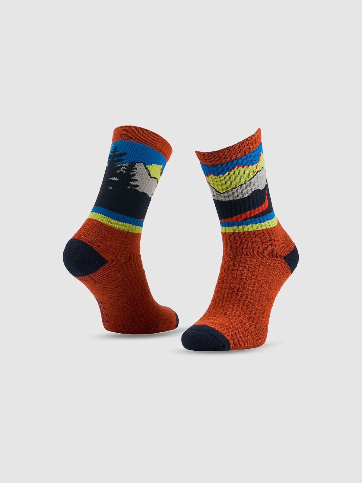 4F Skarpetki trekkingowe z wełną długie męskie - multikolor 43-46