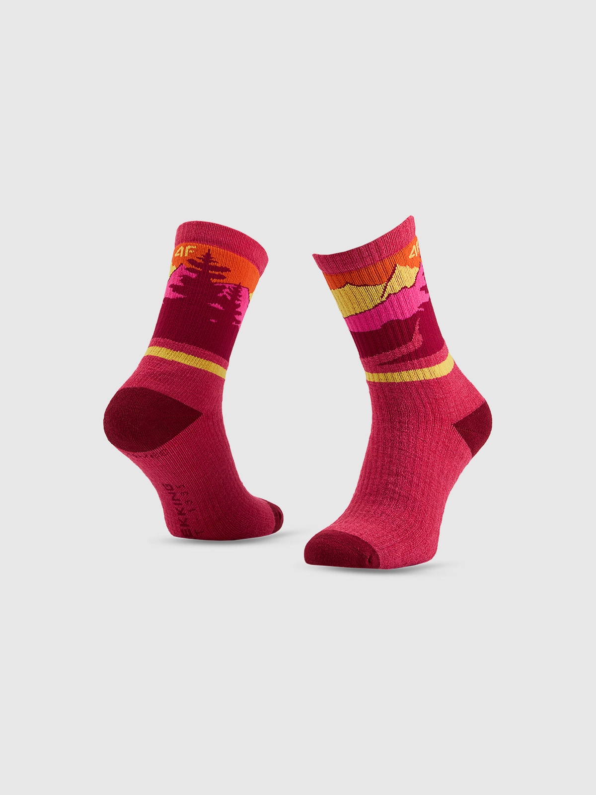 4F Skarpetki trekkingowe z wełną długie damskie - multikolor 39-42