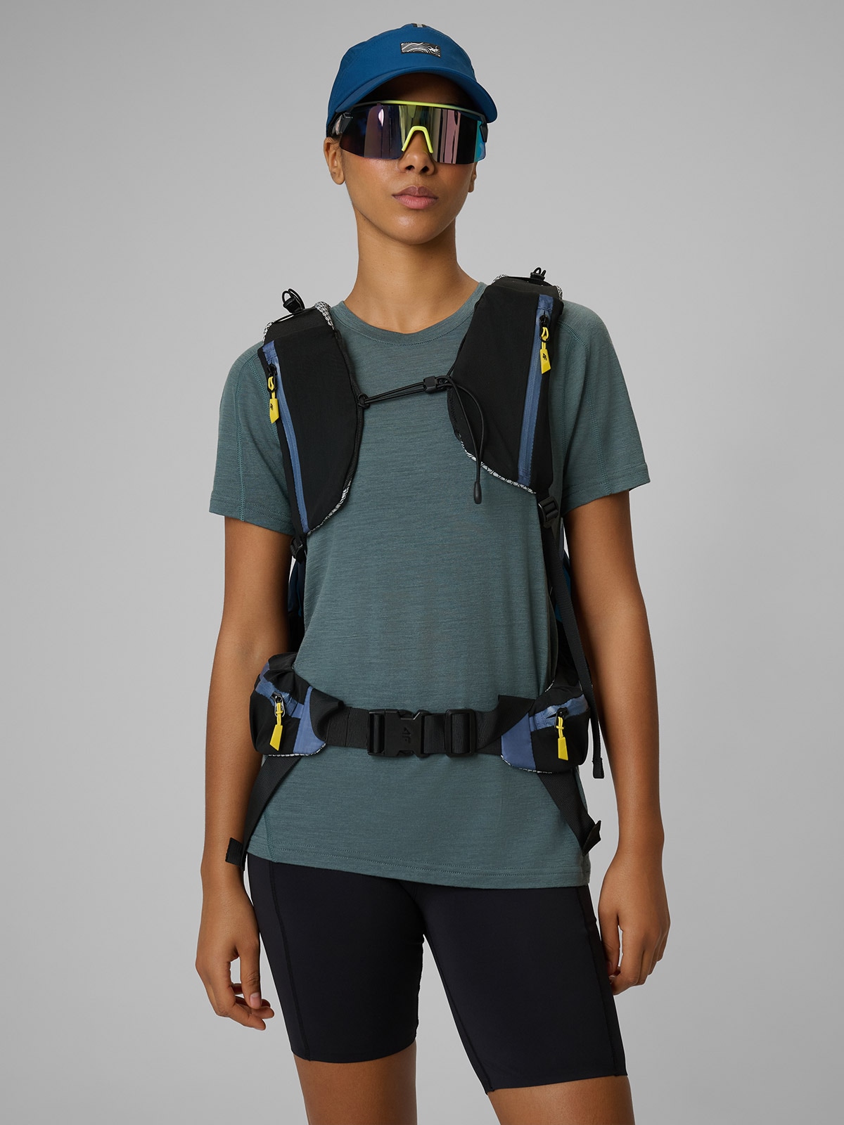 4F Koszulka trekkingowa z wełną merino damska - khaki XS