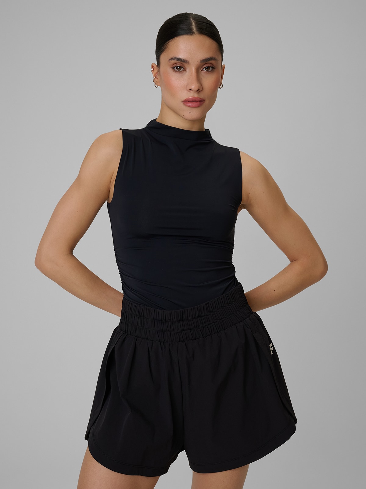 4F Top treningowy slim szybkoschnący damski - czarny XS