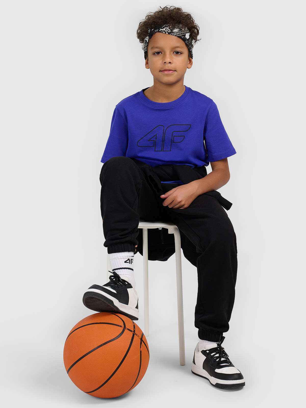 4F T-shirt regular z nadrukiem chłopięcy - niebieski 164 (13-14 lat)