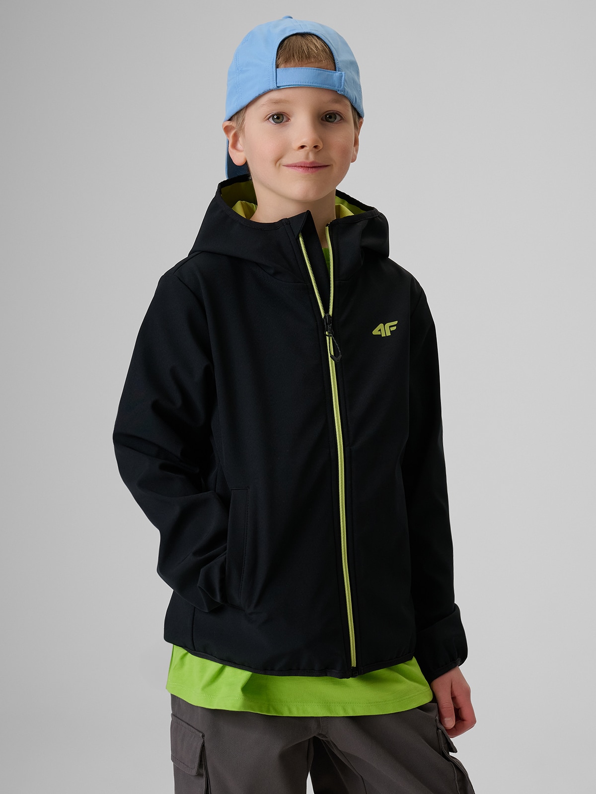 4F Kurtka softshell wiatroodporna membrana 5000 chłopięca - czarna 164 (13-14 lat)