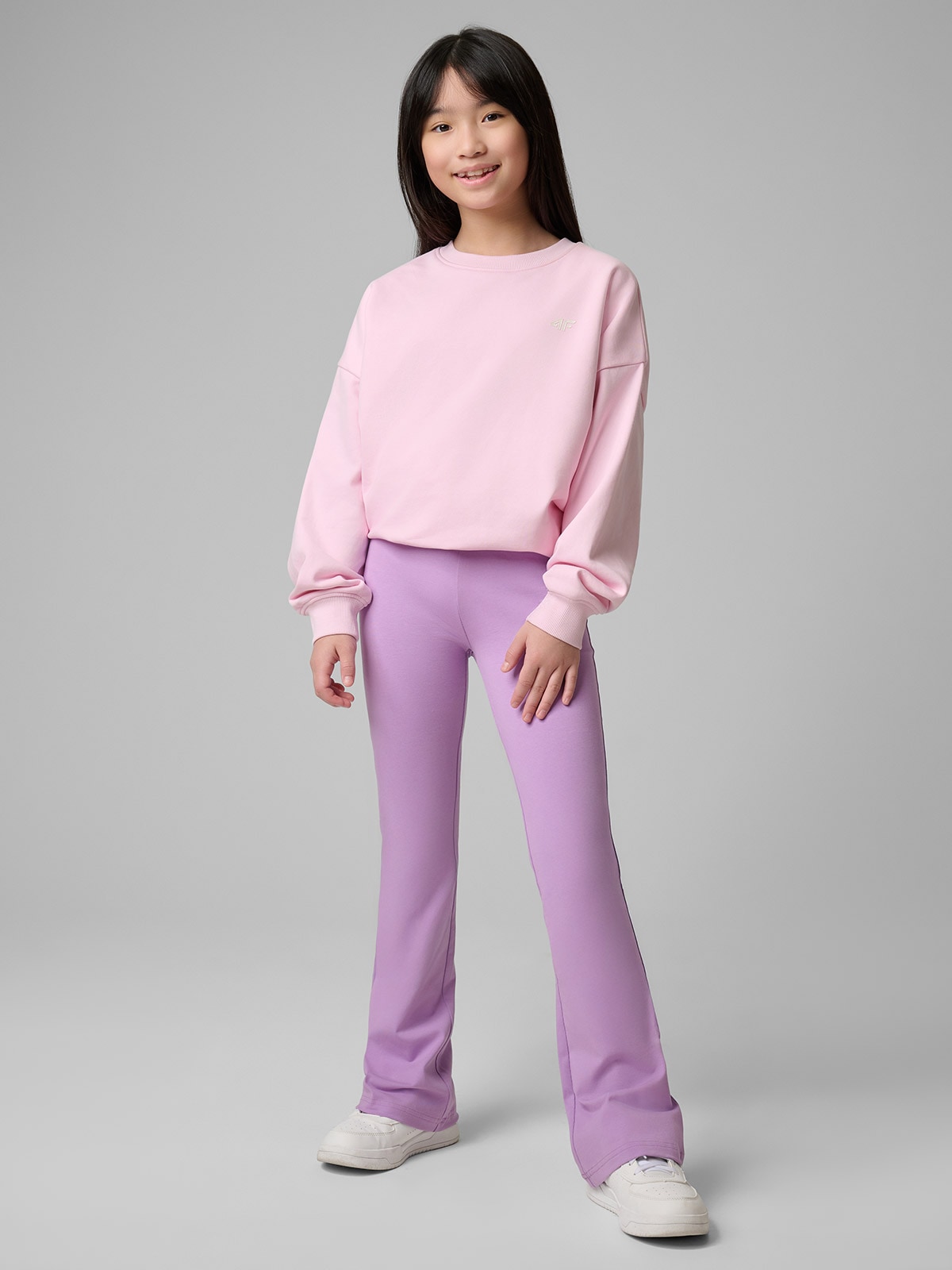 4F Legginsy dzianinowe dziewczęce - fioletowe 164 (13-14 lat)