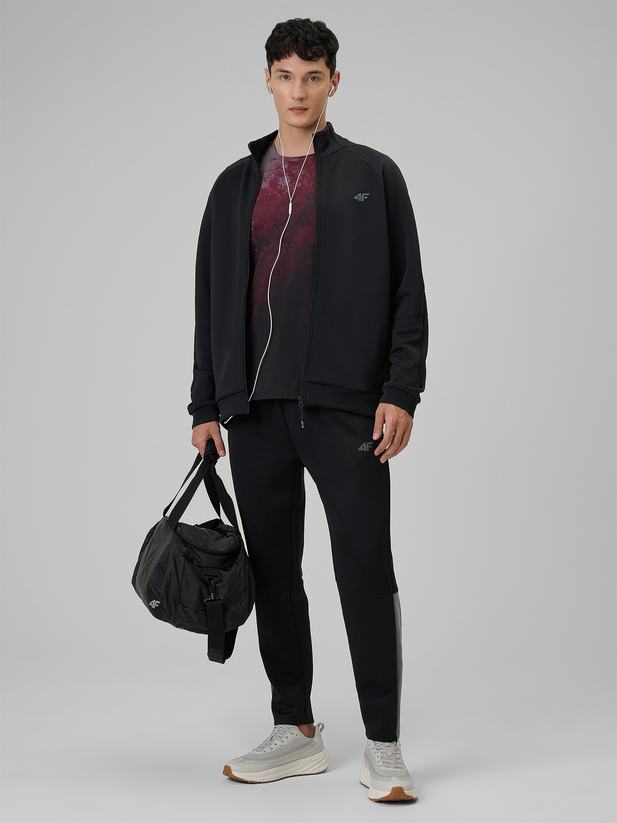 4F Spodnie treningowe szybkoschnące męskie - czarne XXL