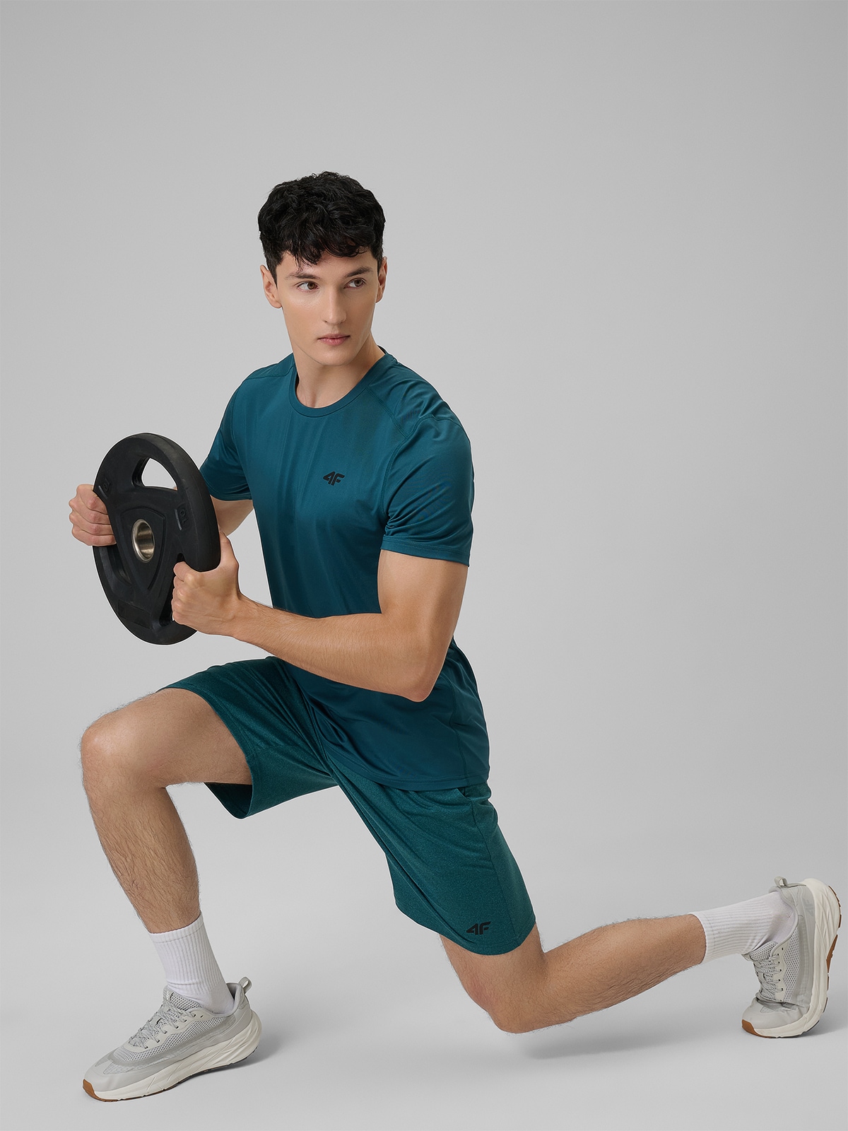 4F Koszulka treningowa regular szybkoschnąca męska - zielona XXL