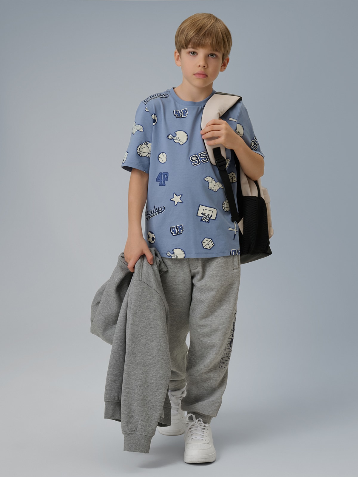 4F Spodnie dresowe joggery chłopięce - szare 164 (13-14 lat)