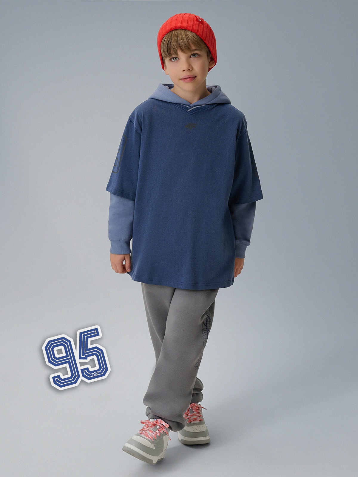 4F Spodnie dresowe joggery chłopięce - szare 164 (13-14 lat)